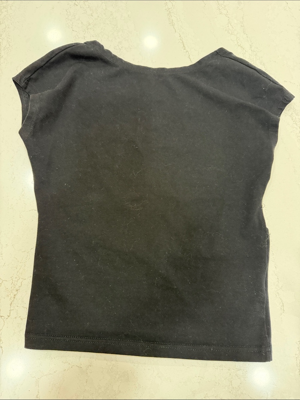 Classic Black Crop Top with Cap Sleeves